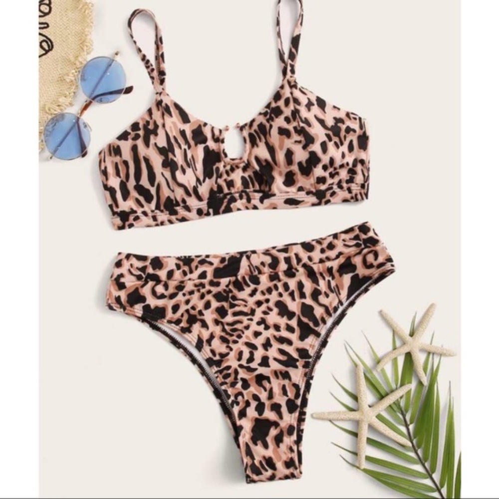 leopard Print High Waist Bikini - Picture 2 of 3